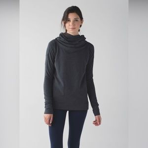 Lululemon Stress Less Hoodie Heathered Dark Grey. Size 4